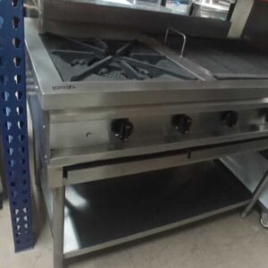 Equipo mixto a gas: Parrilla y estufa 120 x 67 x 90,5cm Cod: I0535