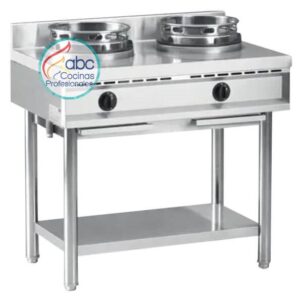 Estufa WOK industrial de dos coronas modelo compacto