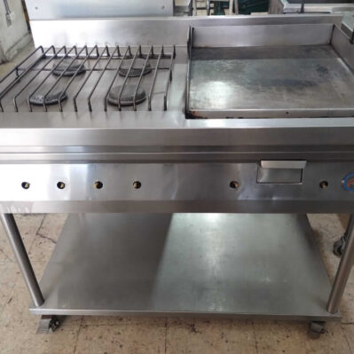 Equipo mixto a gas: 4 puestos estufa y plancha 120 x 67 x 90,5cm Cod: I0397