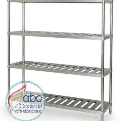 Estante industrial ranurado de 4 entrepaños