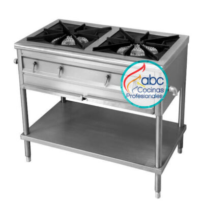 Estufa industrial 2 puestos horizontales con entrepaño