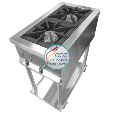 Estufa industrial 2 puestos verticales con entrepaño