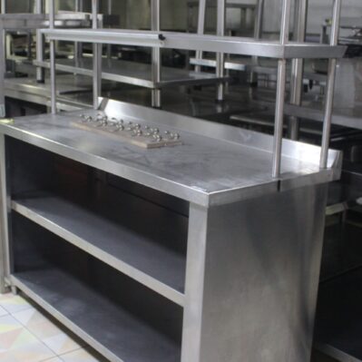 Meson de trabajo con doble repisa 150x 60 x 90cm Cod: I0454