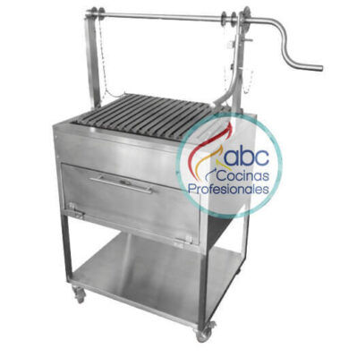 Parrilla al Carbón con ascensor tipo Piñón sencillo