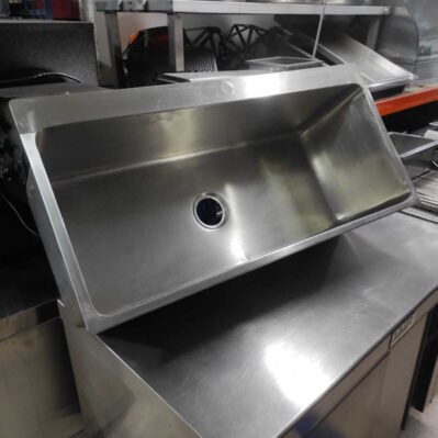 Poceta de lavado industrial rectangular en acero total: 104 x 49 x 31cm Cod: I0365